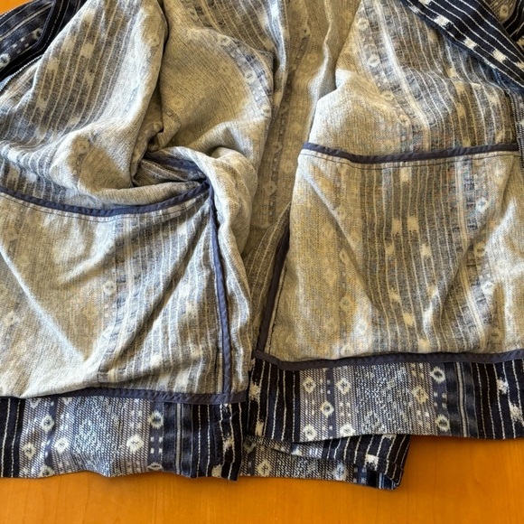 GAP SM Women's Blue Patterned Cotton Open Front Sweater - Picture 10 of 13